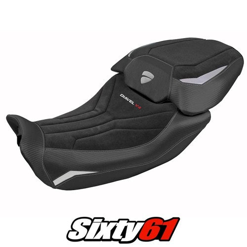 Ducati Diavel V4 Seat Cover Tappezzeria 2023-2026 Diablo Comfort Velvet Red Blck