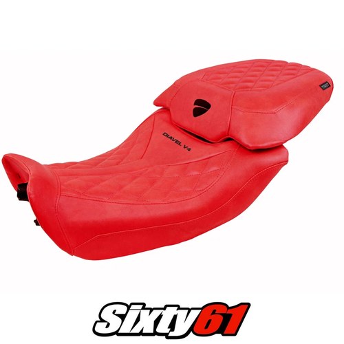 Ducati Diavel V4 Seat Cover Tappezzeria 2023-2026 Diablo Classic Leather Red