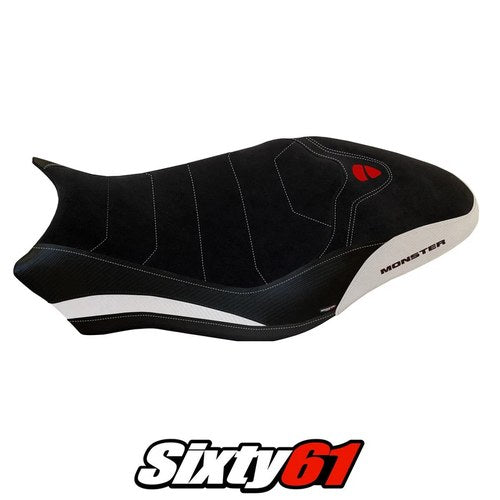 Ducati Monster 821 1200 Seat Cover Tappezzeria 2017-2020 Comfort White Black
