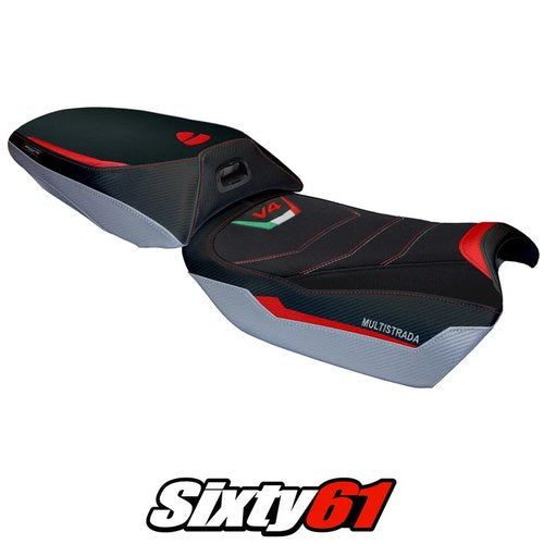 Ducati Multistrada V4 Rally Heat Seat Cover Tappezzeria 2025 Comfort Red Silver