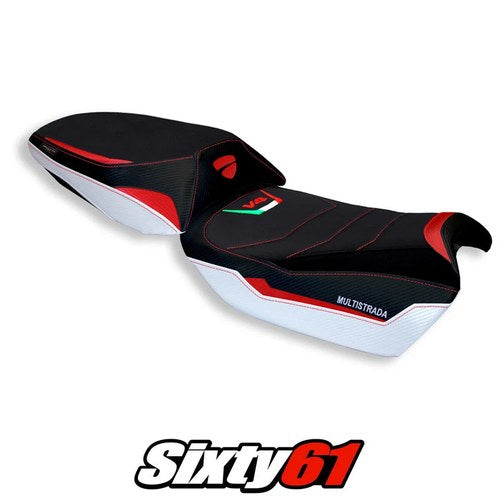 Ducati Multistrada V4 V4S Seat Cover Tappezzeria 2021-2026 Comfort White Red