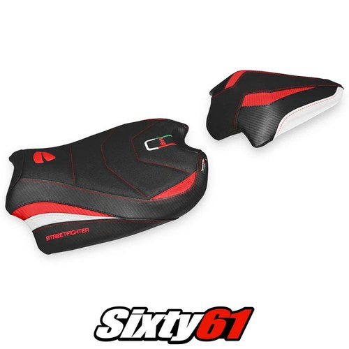 Ducati Streetfighter V4 Seat Cover Tappezzeria 2020-2024 Ultragrip Red White Blk