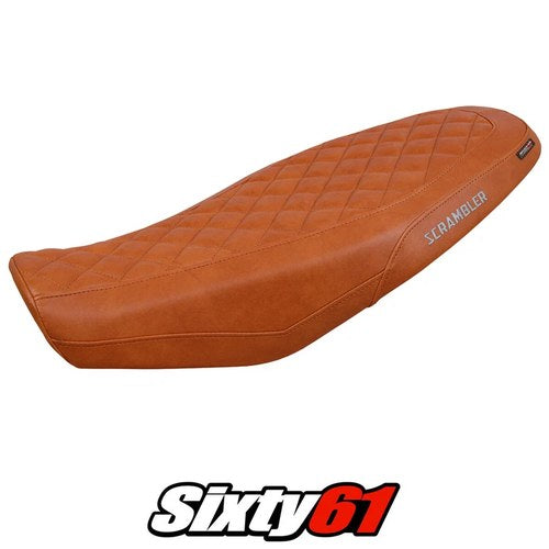 Ducati Scrambler 800 2025 Seat Cover Tappezzeria Comfort Brown Leather Diamond