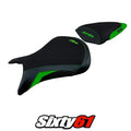 Kawasaki Ninja ZX6R 2007 2008 Seat Cover Tappezzeria Ultragrip Green Black