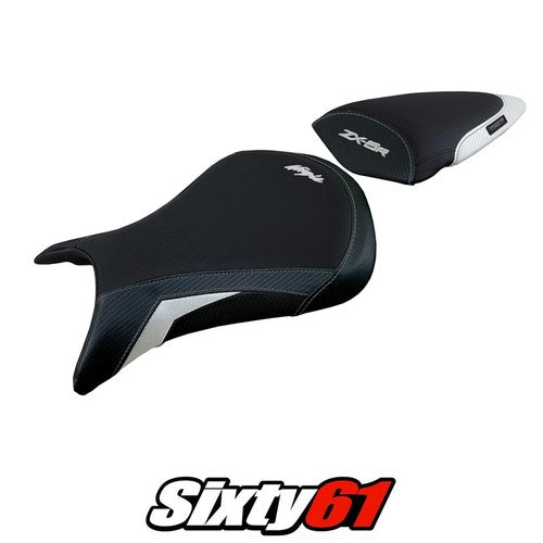 Kawasaki Ninja ZX6R 2007 2008 Seat Cover Tappezzeria Comfort White Black