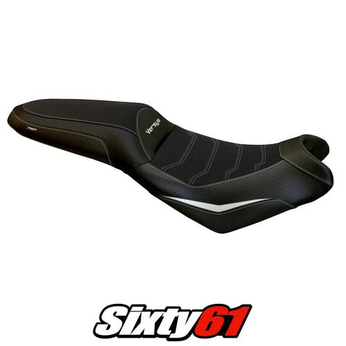 Kawasaki Versys 650 2007-2024 2025 Seat Cover Tappezzeria Comfort White Black