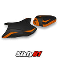 Kawasaki Z800 2013 2014 2015 2016 Seat Cover Tappezzeria Orange Black