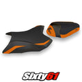 Kawasaki Z800 2013 2014 2015 2016 Seat Cover Tappezzeria Comfort Orange Black