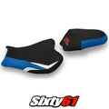 Suzuki Gsxr 1000 2009-2014 2015 2016 Seat Cover Tappezzeria Comfort White Blue