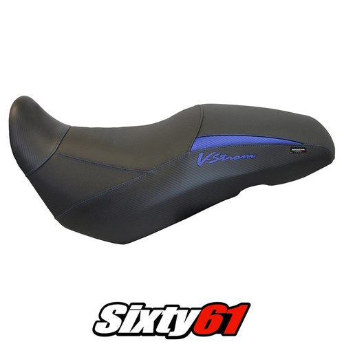 Suzuki VStrom 650 2017-2021 2022 2023 2024 Seat Cover Tappezzeria Blue Black