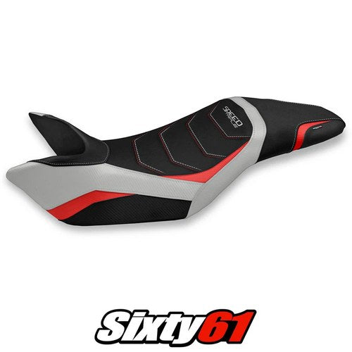 Triumph Speed Triple 2011-2014 2015 Seat Cover Tappezzeria Comfort Silver Red
