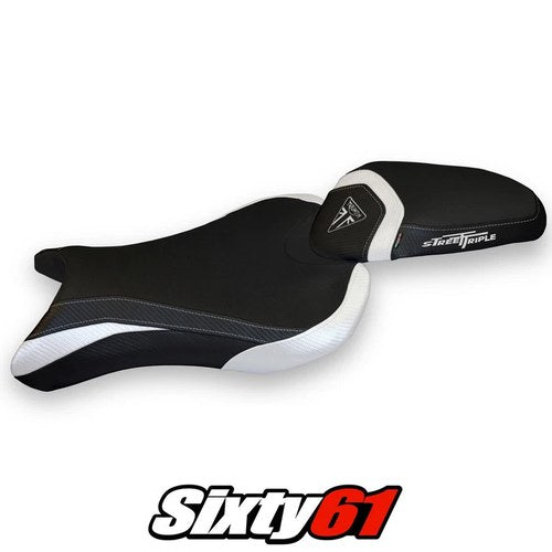 Triumph Street Triple 765 2017-2021 2022 Seat Cover Tappezzeria Comfort White