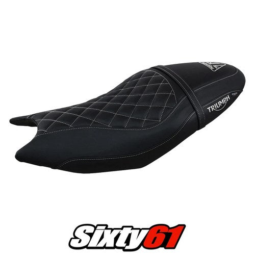 Triumph Trident 660 2021-2024 2025 Seat Cover Tappezzeria Black White Diamond