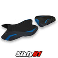 Yamaha Yzf R1 2007 2008 Seat Cover Tappezzeria Blue Black 07 08
