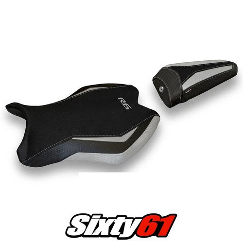 Yamaha Yzf R6 2017-2021 2022 2023 2024 2025 Seat Cover Tappezzeria Silver Black
