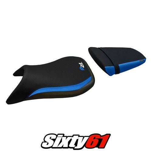 Yamaha Yzf R6 1999 2000 2001 2002 Seat Cover Tappezzeria Blue Black