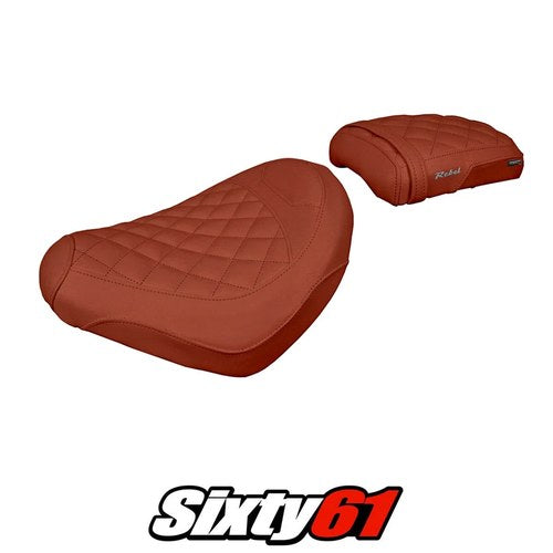 Honda Cmx 1100 Rebel 2022-2025 Seat Cover Tappezzeria Dark Brick Diamond Stitch