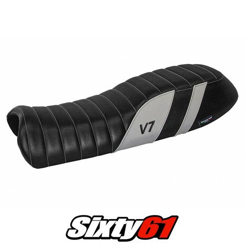 Moto Guzzi V7 2011-2016 2017 2018 2019 2020 Seat Cover Tappezzeria Silver Black