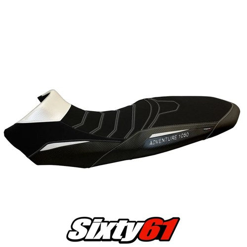 KTM 1050 Adventure 2015 2016 Seat Cover Tappezzeria Comfort White Black