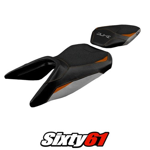 KTM 250 Duke 2017-2021 2022 2023 Seat Cover Tappezzeria Ultragrip Silver Orange
