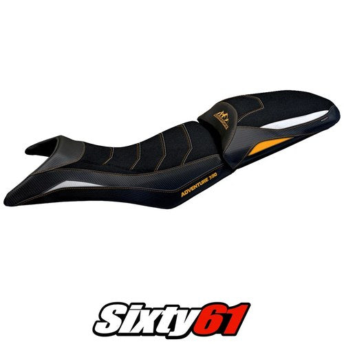 KTM 390 Adventure 2020-2024 2025 Seat Cover Tappezzeria Ultragrip White Orange