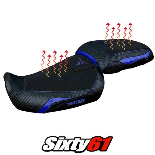 Yamaha Tracer 9 9GT 2021-2023 2024 Comfort Heated Seat Cover Tappezzeria Blue