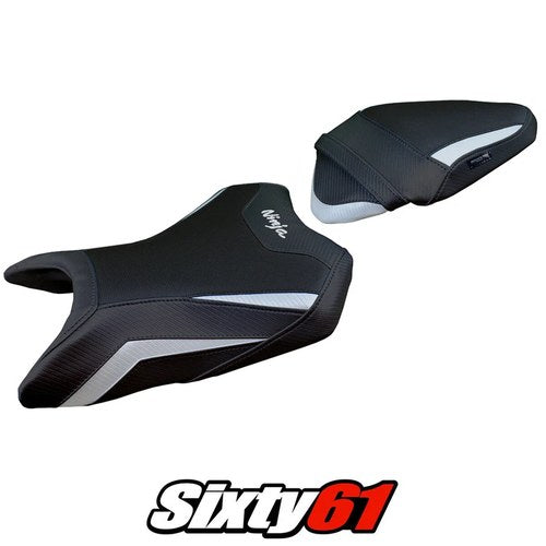 Kawasaki Ninja 500 2024 2025 2026 Seat Cover Tappezzeria Silver Black