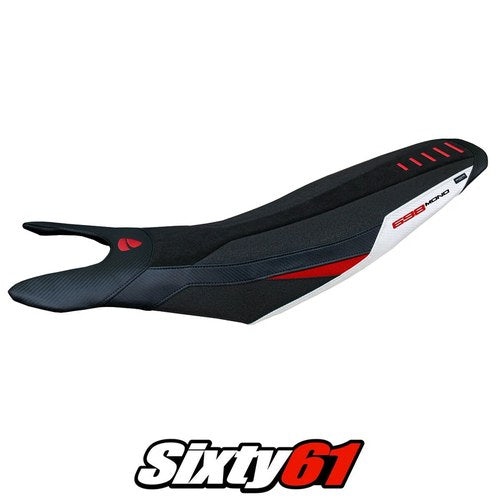 Ducati Hypermotard 698 Mono 2024-2026 Seat Cover Tappezzeria Ultragrip White Red