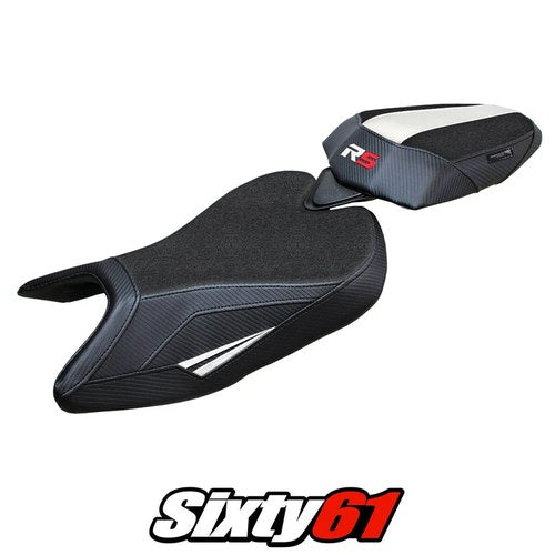 Aprilia RS 457 2023 2024 2025 2026 Seat Cover Tappezzeria Ultragrip White Black
