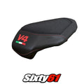 Ducati Panigale V4 2026 Passenger Seat Cover Tappezzeria Ultragrip Black V4 Logo