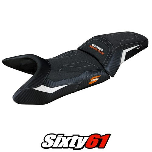 KTM 1390 Super Adventure S 2025 Seat Cover Tappezzeria Ultragrip White Black