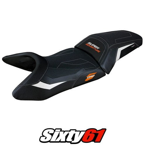KTM 1390 Super Adventure S 2025 Seat Cover Tappezzeria Comfort White Black