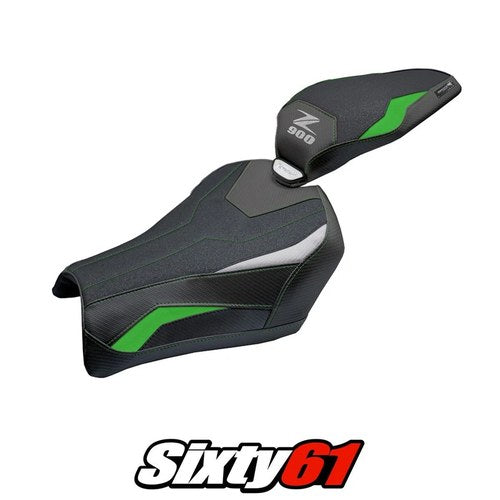 Kawasaki Z900 2025 Seat Cover Tappezzeria Ultragrip Green Silver Black