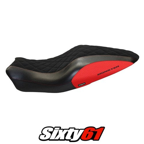 Ducati Monster 821 / 1200 2014 2015 2016 Seat Cover Tappezzeria Velvet Red Black