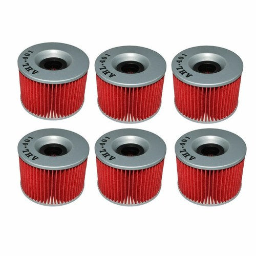 6X Oil Filters For Honda CB750 GL1200 Kawasaki EL250 Eliminator ZZR1200 ZG1000