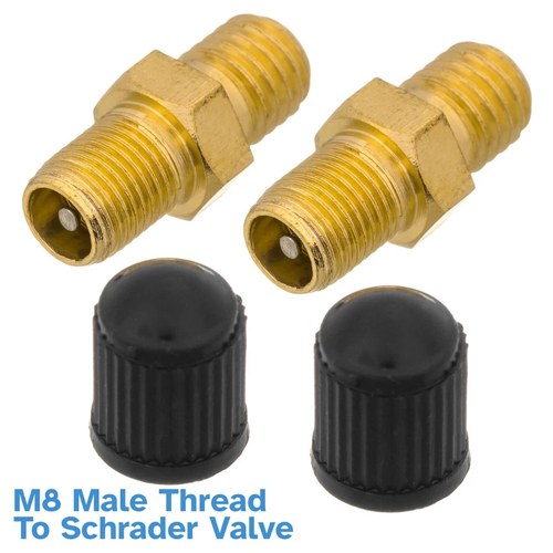 2pcs M8 Male Shock Absorber Valve Schrader 300PSI Pneumatic Pressure Fill Valve