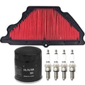 Air Oil Filter Spark Plugs Kit For Kawasaki ZX600 ZX600P Ninja ZX-6R 2007-2008