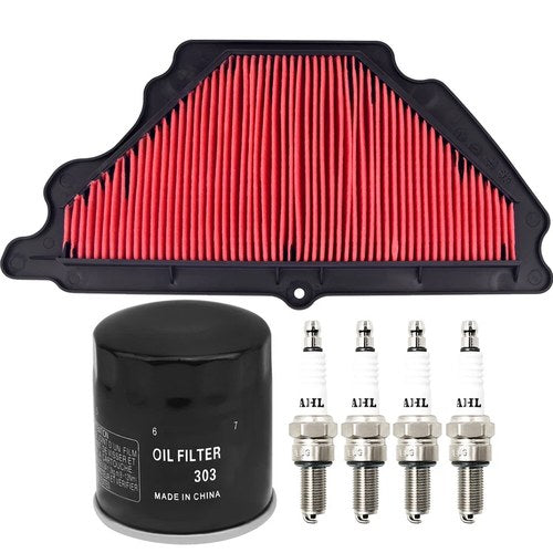Air Oil Filter Spark Plugs Kit For Kawasaki ZX600 ZX600P Ninja ZX-6R 2007-2008