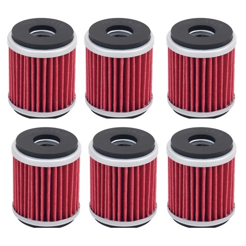6 Packs Oil Filter for Yamaha YZ250F YZ250FX YZ450F YZ450FX WR250F WR250R WR450F