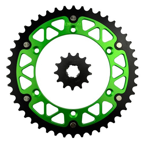 13T-46T Front Rear Sprockets Kit For Kawasaki KDX200 1984-2006 KDX220R 1997-2006