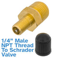 1pc 1/4" Npt Air Compressor Tank Fill Valve Schrader 300PSI Pneumatic Pressure