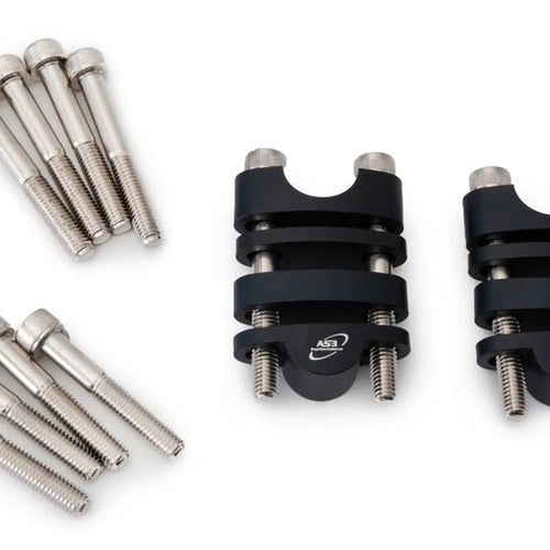 AS3 Performance 22.2MM Handlebar Raisers Risers Kit 20mm-35mm Black