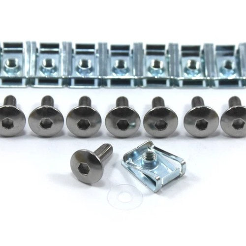 10 x Fairing Bolts M6 Stainless Pan Mushroom Button Head Bolts Spire Speed Clips