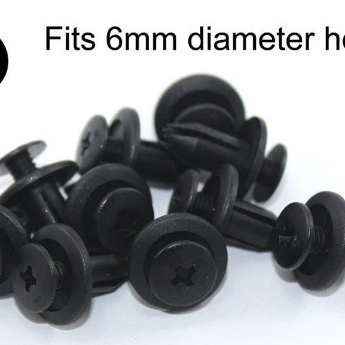 10 x 6mm M6 Plastic Screw Rivet Scrivet Fairing Panel Clips Kawasaki