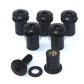 6x m5 Black Motorcycle Windshield Bolts Fairing Bolt Fixings & Rubber Well Nuts
