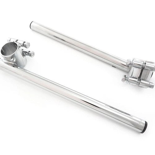 Chrome 7/8" Clip-On Handlebars 7 Degree - 33mm Fork - Honda Kawasaki Suzuki Cafe