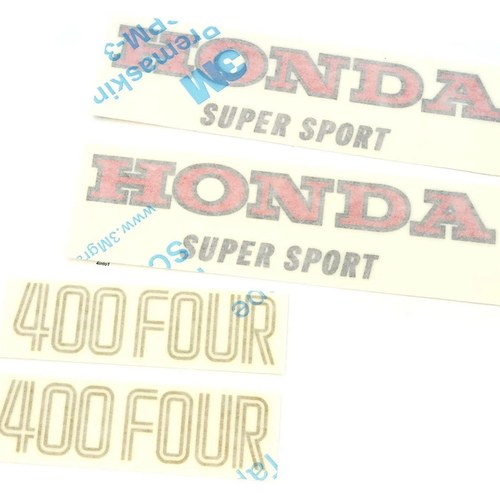 Tank and Side Cover Decals Decal Set - 1976 Honda CB400F Four - Parakeet Yellow