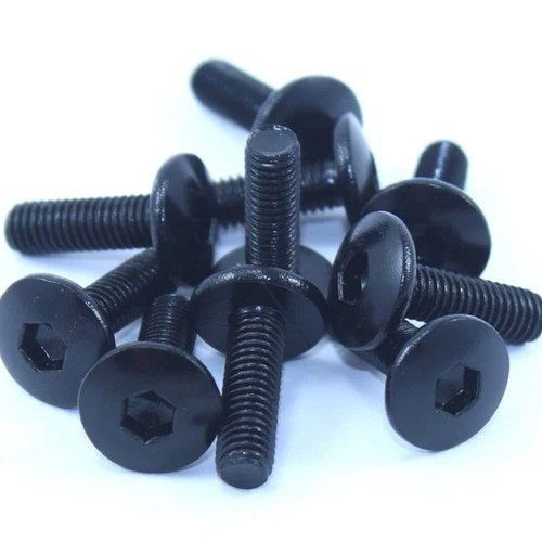 10x Black Aluminium Fairing Screen Bolts m5 x 16mm Pan Mushroom Button Head Bolt