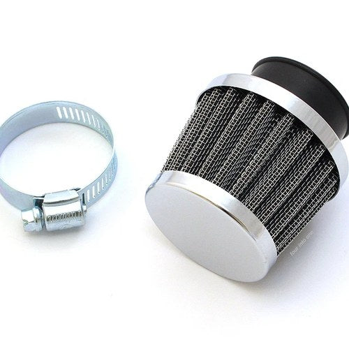 Chrome Motorcycle Performance Air Filter Pod 35mm Honda Kawasaki Yamaha Suzuki