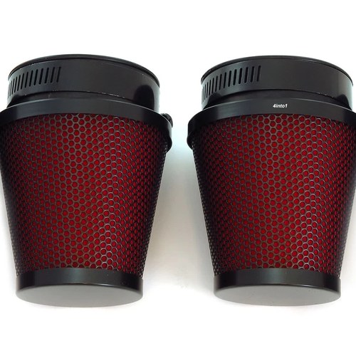 2 Pack Universal Black Red High Flow Air Filter Pod 50mm Motorcycle Scooter ATV